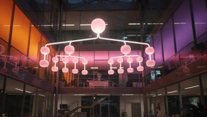 Pink atmospheric creative event stage