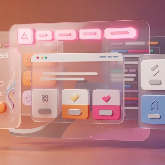 Creative visual representing website development