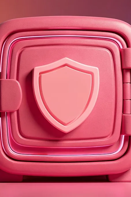 Premium blush packaging with embossed shield